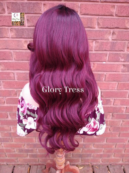 Wavy Wig, Full Cap Wig, Burgundy Wig, Glory Tress, Lace Part Wig, African American Wig, ON SALE //GRACIOUS