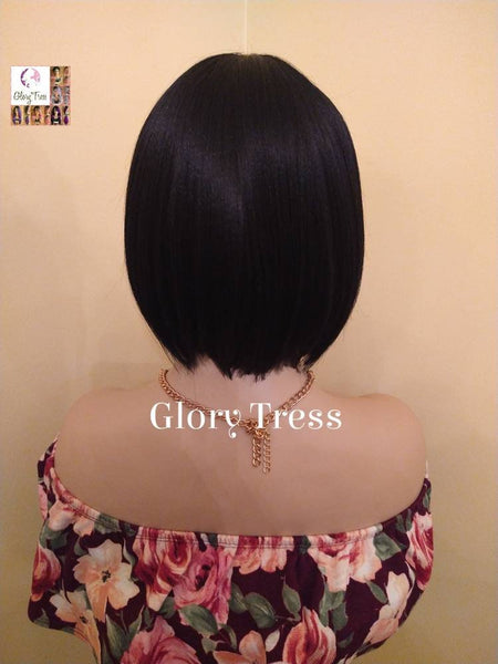 Wig, Full Cap Wig, China Bangs,  Black Wig, Straight Wig, Glory Tress, African American Wig, New Arrival // SINCERELY