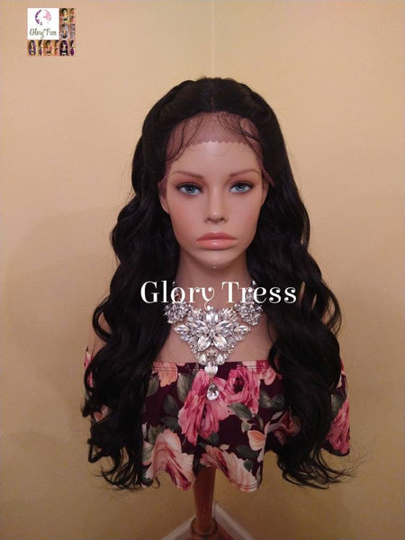 Lace Front Wig, Wavy Lace Front Wig, Glory Tress, Wigs, Braided Wig Wedding Wig, Wig For Prom, Ready To Ship// ELEGANT