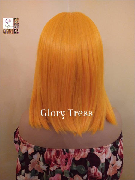 Lace Front Wig, Bob Wig, Yellow Orange Wig, HD Lace Wig, Glory Tress, Wig, African American Wig, Yellow wig, On Sale // RADIANT