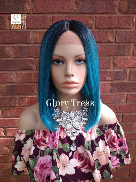 Lace Front Wig, Bob Wig, Ombre Blue Wig, Lace Wig, Glory Tress, Wig, African American Wig, Blue wig, On Sale //VIVID