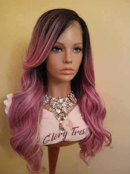 Lace Front Wig | Glory Tress | Wigs |  Ombre Wig | Ombre Pink Wig | New Arrival // PINK LEMONADE