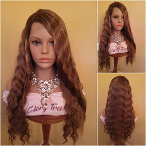 Lace Front Wig | Glory Tress | Wavy Wig | Ombre Blonde Wig | Dark Ash Blonde Wig | Wigs | Wig | New Arrival // YOU'RE BRILLIANT