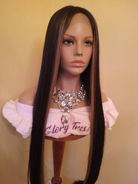 Lace Front Wig | Glory Tress | Wigs | Black Wig | Blonde Highlight, Money Piece Highlights |  Ombre Wig// DEVOTED