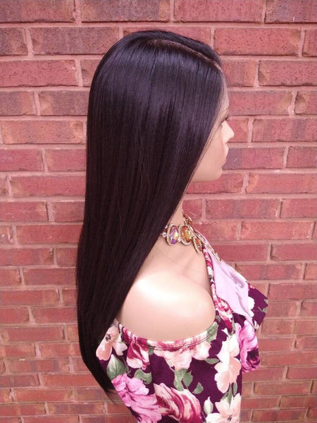 Black Lace Frontal Wig | Straight Wig With HD Lace | Human Blend Wig, 13x6 Free Parting | Glory Tress Wigs, Alopecia Wig // DIVA