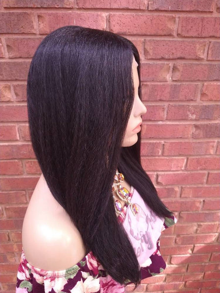 Kinky Straight Lace Front Wig | Black Yaki Straight Wig | Glory Tress Wigs, Alopecia Chemo Wig, African American Wig //OPAL