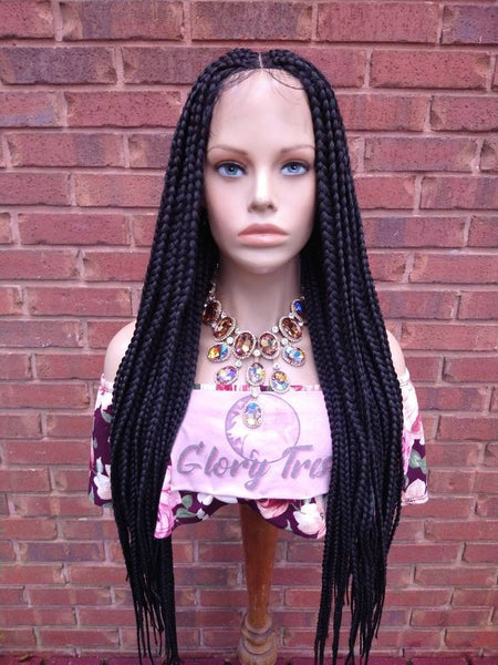 Knotless Crochet Braid Wig Black Lace Front Wigs Glory Tress African American Wig Gift For Her Ready To Ship | TRIBAL QUEEN