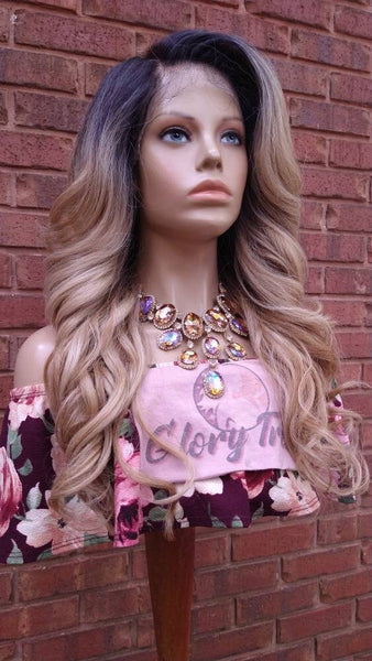 Curly Lace Frontal Wig Pre-Plucked HD Lace Wig Yaki Human Hair Blend Blonde Wig For Women 13X6 Free Parting Glory Tress- ROYAL