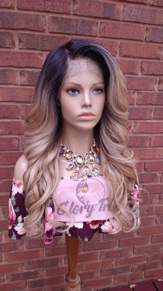 Curly Lace Frontal Wig Pre-Plucked HD Lace Wig Yaki Human Hair Blend Blonde Wig For Women 13X6 Free Parting Glory Tress- ROYAL