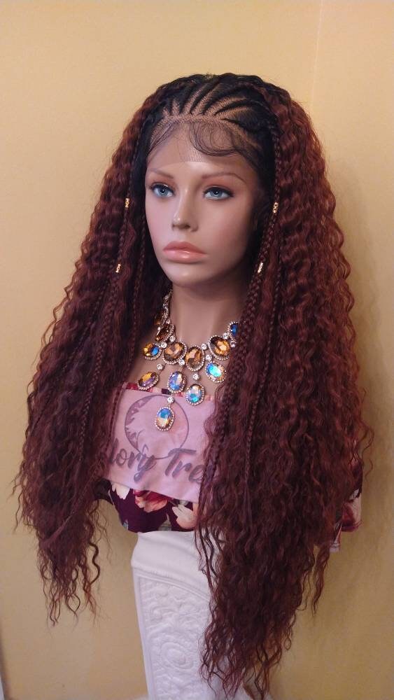 Lace Front Wig - Wigs- Glory Tress - Curly Wig - Ombre Wig - Copper Red Wig - African good American Wig - Lace Front Wigs - ON SALE // DIVINE