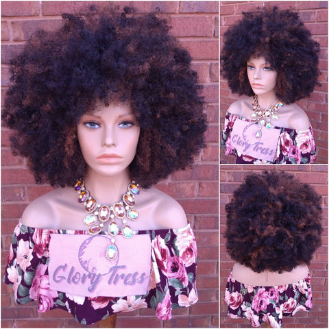 Kinky Curly Full Wig, Short Curly Wig, Platinum Blonde Wig For Women, Big Natural Afro Wig, African American Wig// FOXYGIRL