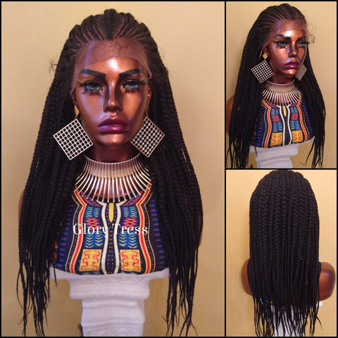 African box braids made on a frontal human hair lace by hairxecutive - -  Afrikrea