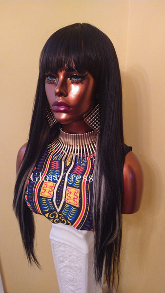 Egyptian Straight Wig  | Black Wigs For Women | Straight Full Wig | China Bangs Wig |  African American Wig  / EGYPTIAN QUEEN2