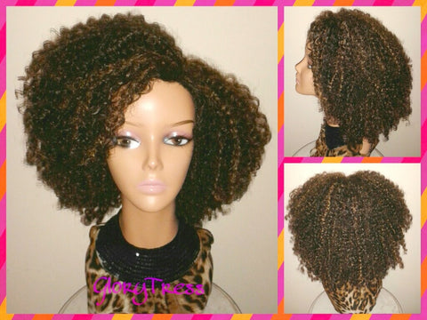 Kinky Curly Wig, Short Curly Half Wig, Big Natural Afro Wig, African American Wig // TRUST