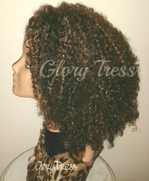 Kinky Curly Wig, Short Curly Half Wig, Big Natural Afro Wig, African American Wig // TRUST