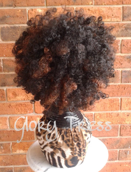 Kinky Curly Afro Drawstring Ponytail, Ombre Ponytail Extensions, African American Hairstyle // ROSE