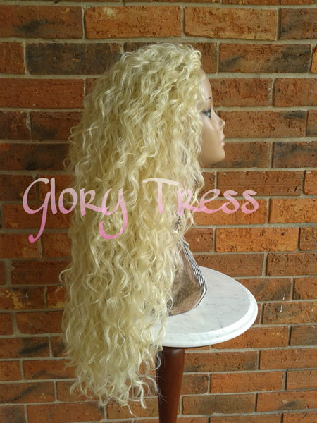 26" Beach Curly Half Wig Long Blonde Curly Wig For Women African American Wig Glory Tress Wigs Halloween Costume Wig - COURAGE