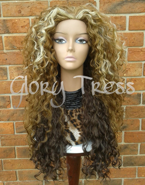 CLEARANCE //Celebrity Inspired Hairstyle, Long Kinky Curly Half Wig, Wig, Curly Blonde Wig // COURAGE - Glory Tress