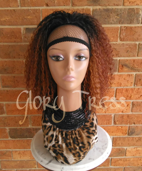Kinky Curly Ponytail, Drawstring Ponytail Extensions, Ombre Ponytail  //