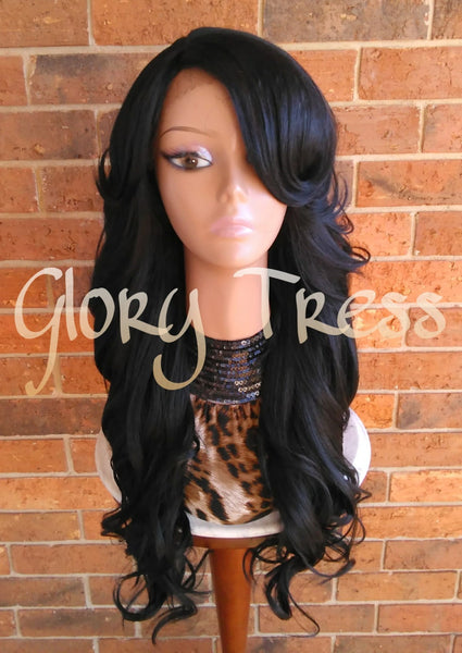 CLEARANCE // Lace Front Wig, Black wig, Glory Tress, Long Loose Curly Lace Front Wig // PERFECTION