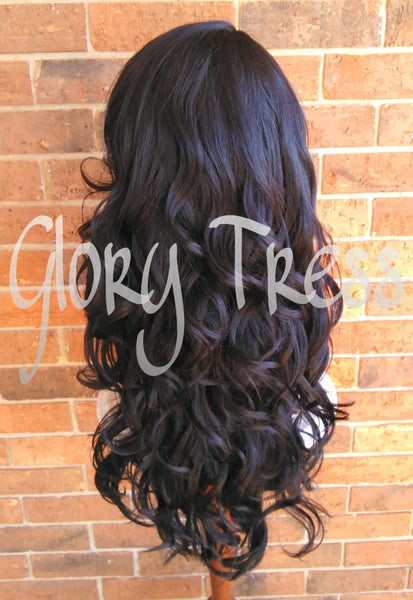 CLEARANCE // Lace Front Wig, Black wig, Glory Tress, Long Loose Curly Lace Front Wig // PERFECTION
