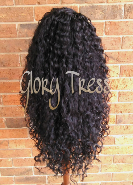 Lace Front Wig, Curly Lace Front Wig,  Black Curly Wig, Big Curly Hairstyle, Beach Curly Wig, On Sale // DREAM2 (Free Shipping)
