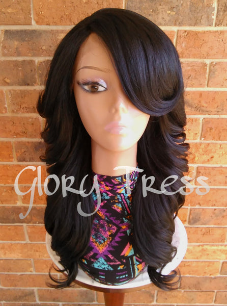 READY To SHIP // Long & Curly Lace Front Wig, Black Bombshell Wig // SALVATION (Free Shipping) - Glory Tress